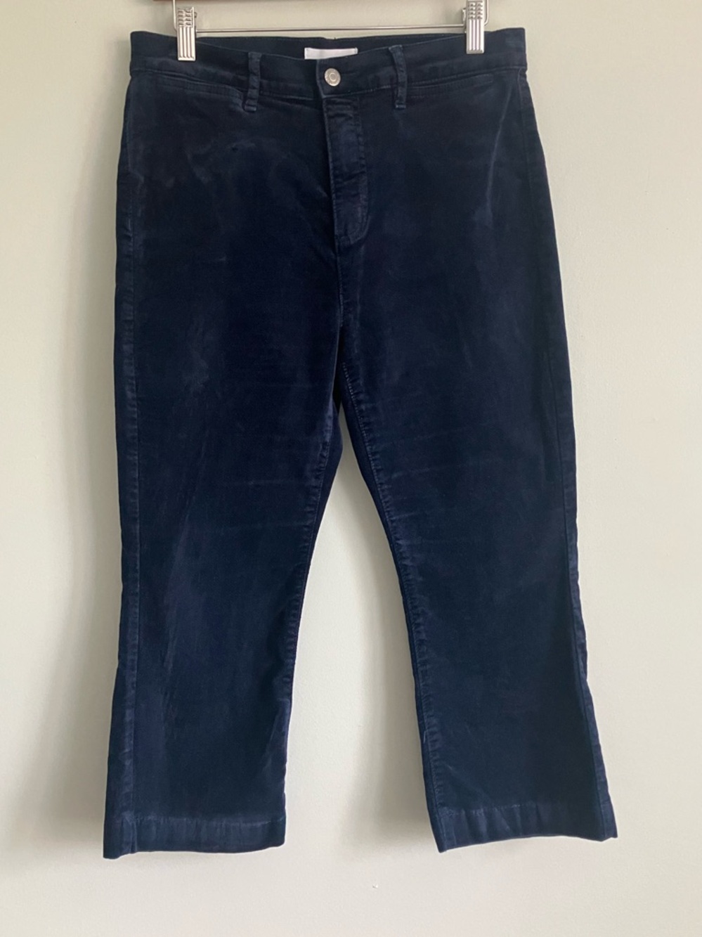 LOFT Navy Velvet Crop Kick Pants Size 29